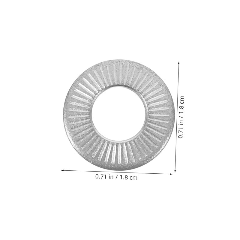 Stainless Steel Spring Lock Washers 20pcs Knurled Vibration Disc Fasteners - Image 2